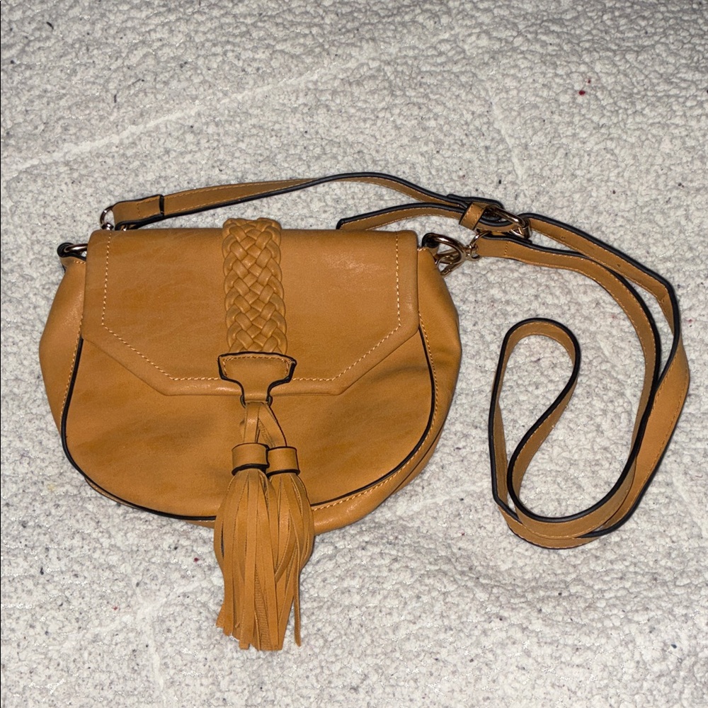Mellow World Small Yellow Western Tassel Crossbody Purse Bag